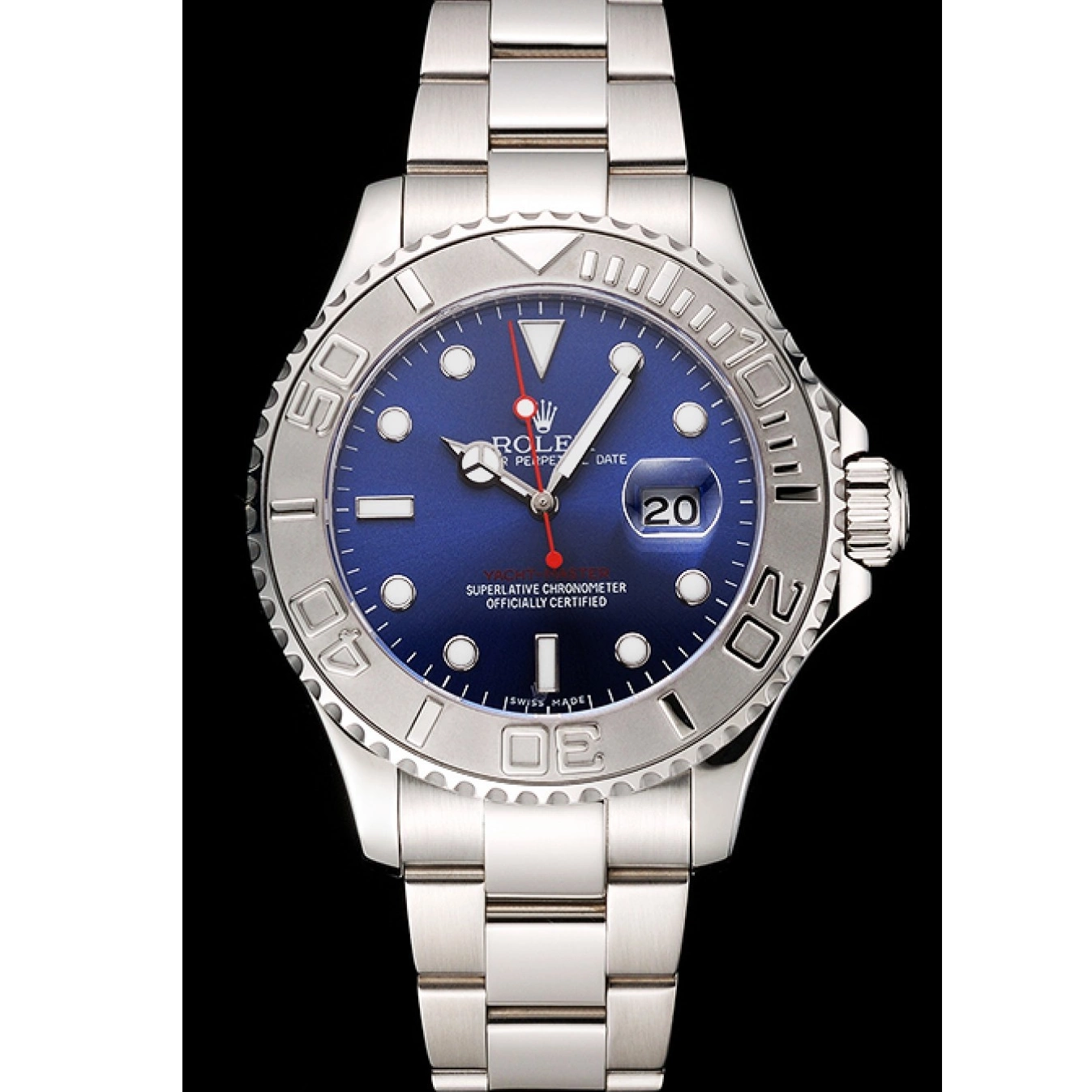 Aaa replica watch Dial Yacht-Master Stainless Rolex Blue Case Bracelet And Steel 0730